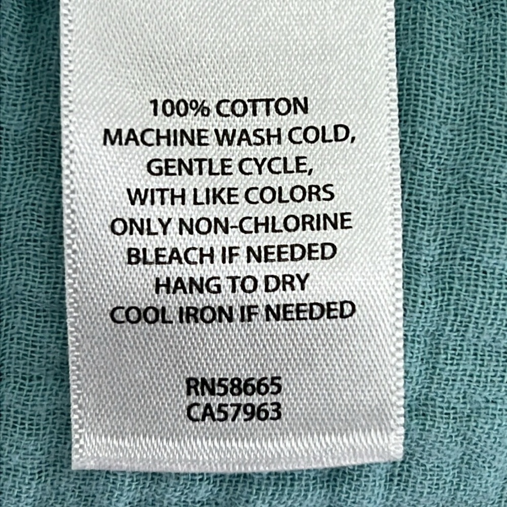 Caslon Women’s Button-Front Shirt/Tunic Sz 2X Aqua 100% Cotton Loose & Comfy Fit - Picture 8 of 11